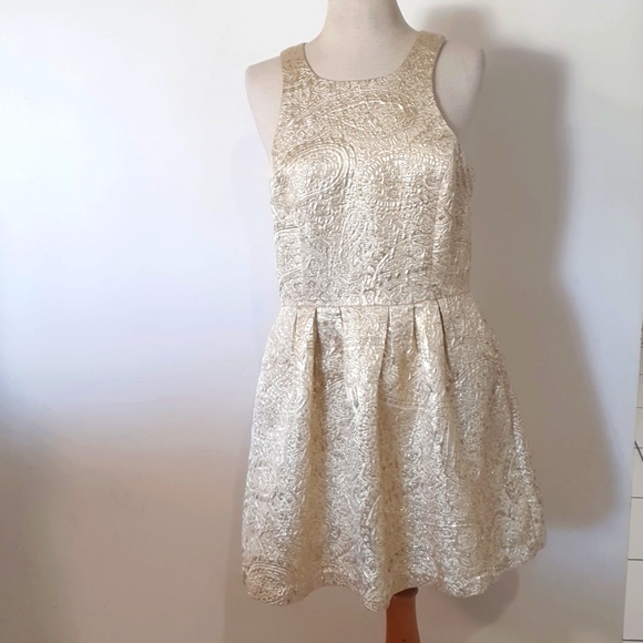 Sportsgirl Dresses & Skirts - Sportsgirl Size 16 Gold Sleeveless Dress